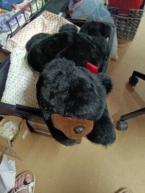 Large Plush Black Bear Stuffed Animal Toy